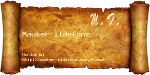 Mauker Ildefonz névjegykártya